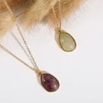 Collier Pendentif Quartz Plaqué Or 18 carats