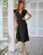 Longue robe boheme noire