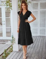 Robe noire boheme longue